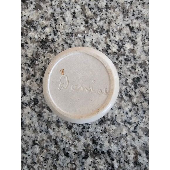 Set of 2 MCM Mid Century Handmade Signed Stoneware Jugs Coffee Creamer - Picture 4 of 8